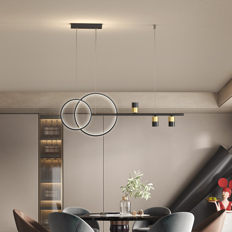 Dining Room Chandelier Personality New Dining Table Bar Cafe Light Lavish Nordic Extremely Minimalist Creative Led Strip Dining Chandelier