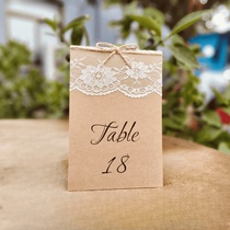 Wedding forest kraft paper lace place card hotel banquet table card wedding menu plate card invitation letter customization