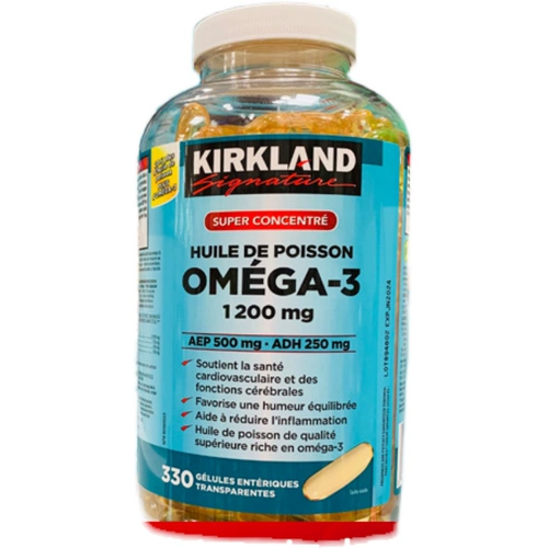 [Канадская прямая почтовая почта] Капсулы Kirkland Omega-3 рыбьего жира 1200 мг 330 капсулы
