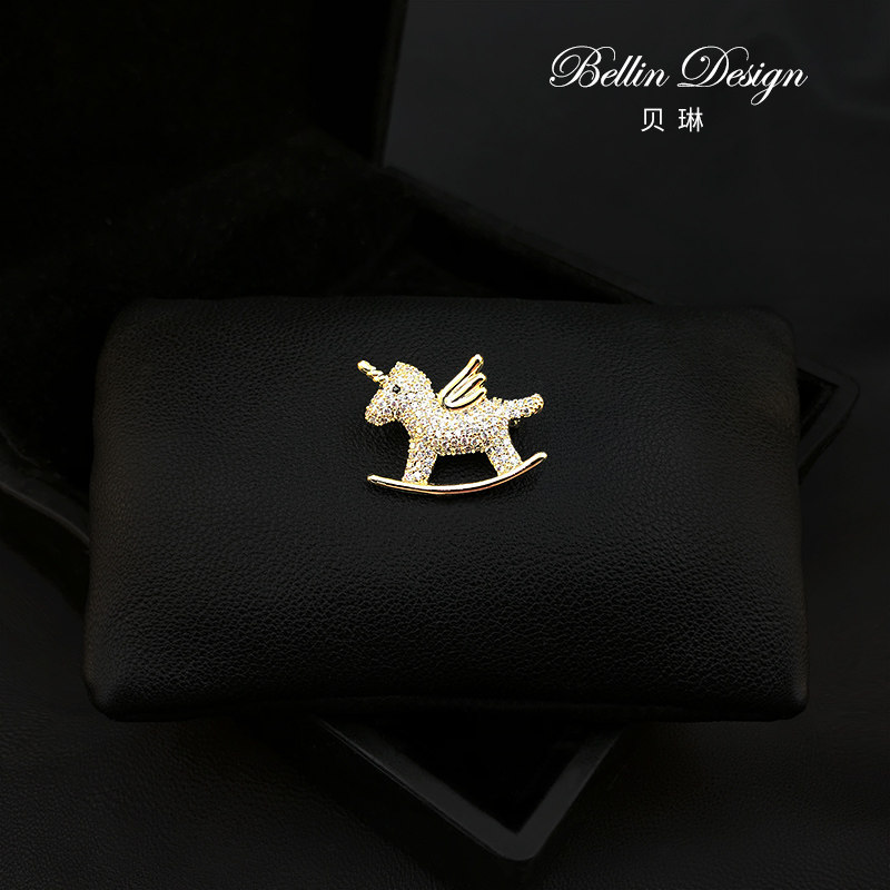 Cute Japanese unicorn small brooch ins girl heart coat badge high-grade anti-light buckle pin accessories 3511