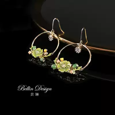 Advanced sense European and American enamel color personality earrings female temperament Joker earrings fashion small appearance thin earrings 3010