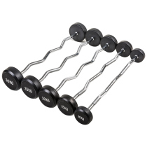 Fixed rubberized barbell set fitness home barbell curved bar 1 2 meters weightlifting fitness equipment squat weights