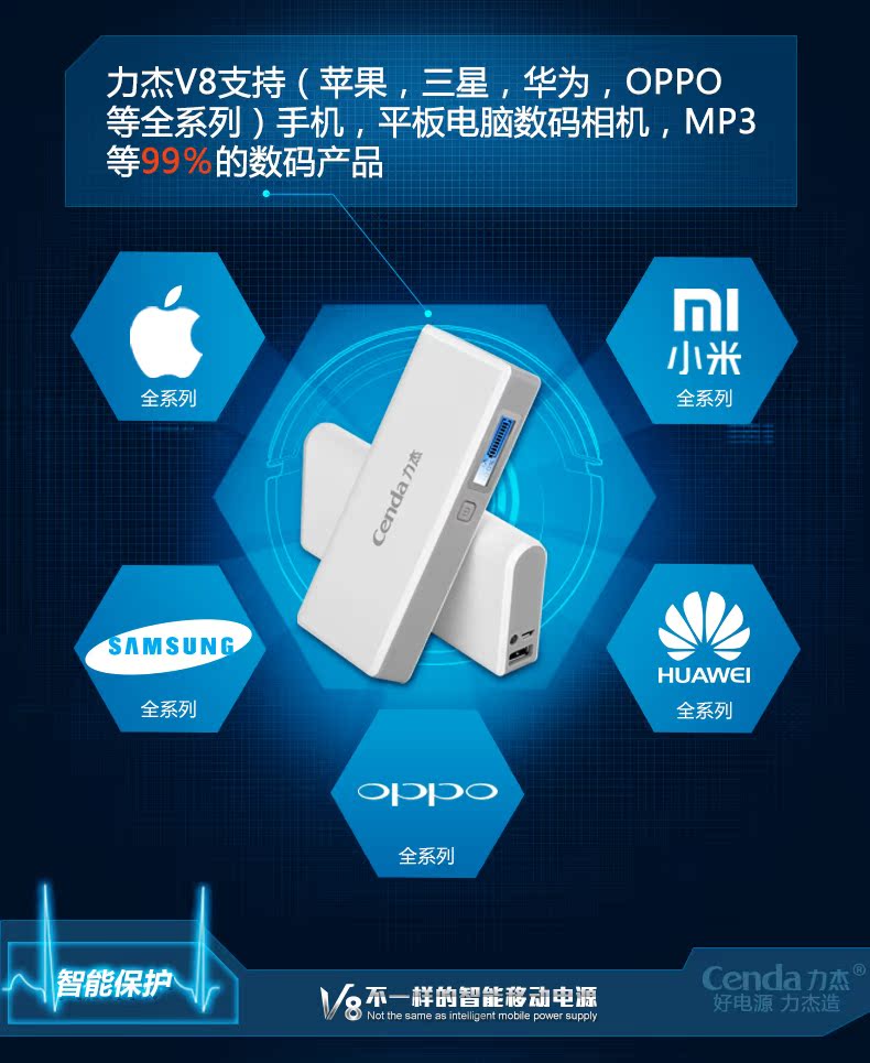 điện thoại di động Cenda V8 công suất của Apple OPPO vivo kê sạc phổ kho báu 10.000 mA tùy chỉnh LOGO - Ngân hàng điện thoại di động sạc dự phòng redmi 10000