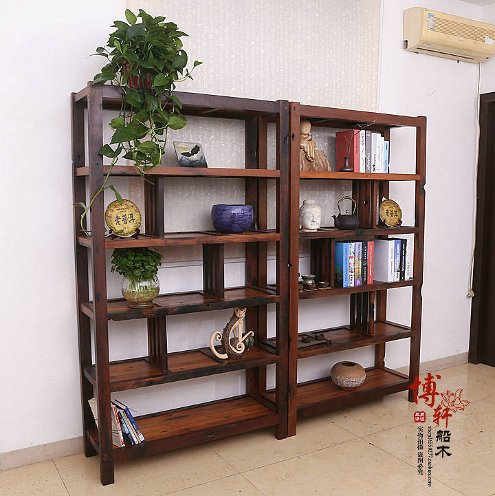 The old ship Mubou ancient shelf Doloft solid wood Xuanguan frame imitation ancient partition display case Antique Pendulum shelf storage