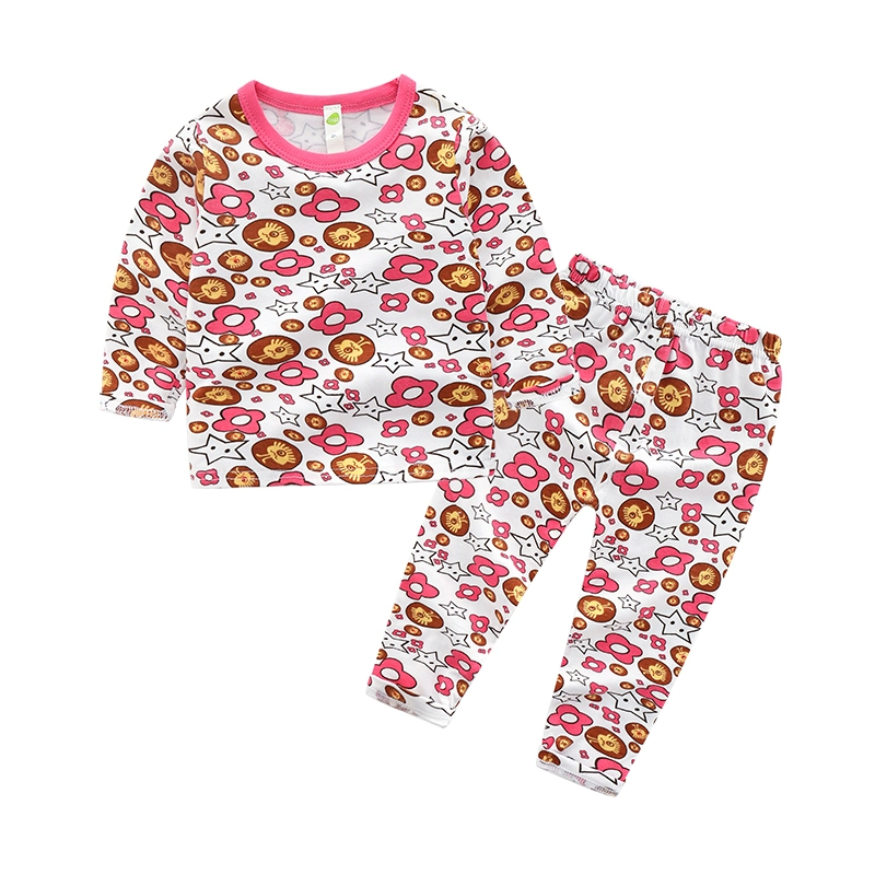 Đồ lót trẻ em đặt dịch vụ tại nhà quần áo mùa xuân và mùa thu Đồ lót cotton cho bé trai và bé gái áo dài tay 3 tuổi 8 bộ đồ ngủ do bo tre em