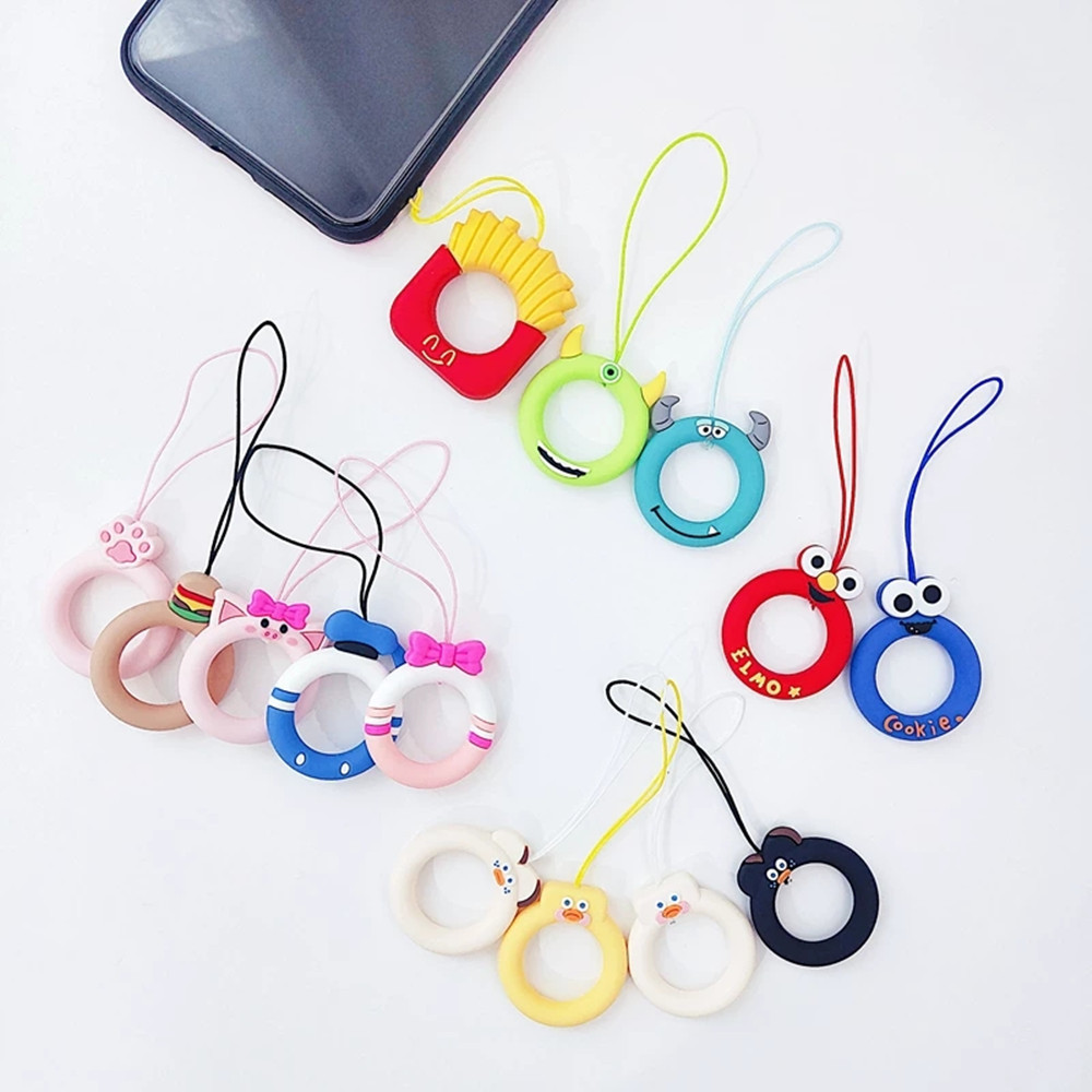 Brief loving silicone gel hanging rope small hand rope ring buckle hanging decoration mobile phone protective shell universal anti-fall and cute female ornament wave