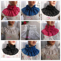 Korean version 100 hitch female spring autumn style black white fake collar Warm Lace Sweater Fur Coat False High Collar Girth Sleeve