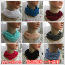 Nice cute 100 hitch black white scarf spring autumn Womens lace sleeve head girth sleeve lace girth scarf