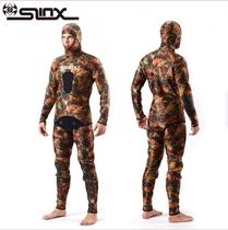 Camouflage suit split men Professional scuba deep diving 5mm fisherman hunting fish diving jumpsuit warm protection