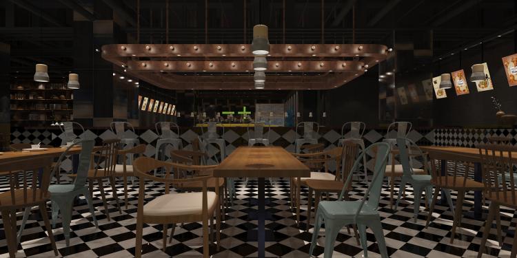 ZZ0230精品餐饮工装室内装修设计CAD施工图纸效果图案例作...-6