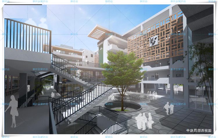 TU00977小学规划与建筑设计方案cad平总平图+SU模型-1