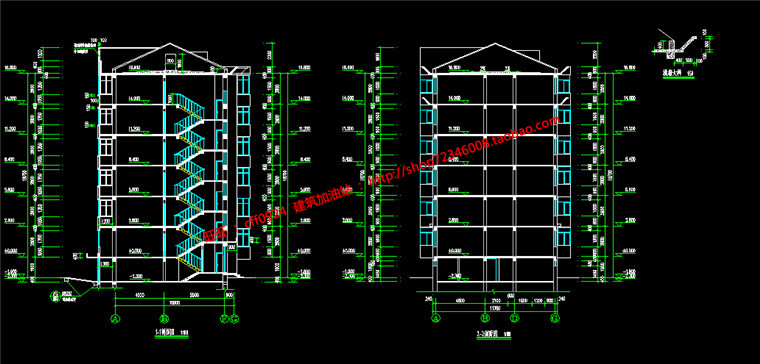 NO00346单体住宅楼建筑方案设计5层施工图cad平立剖效果图-8