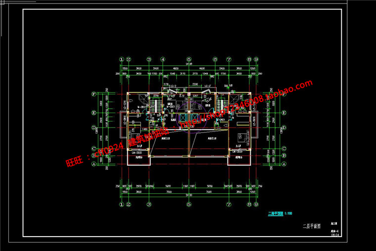 NO01905双拼别墅三层自家建设房屋自建房图纸cad施工图效果图-5