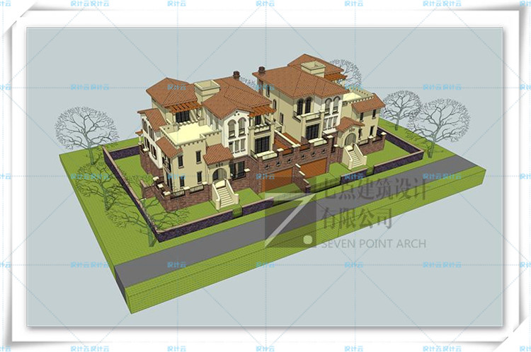 TU00821欧式别墅住宅小区设计CAD平立剖+文本+su模型-5