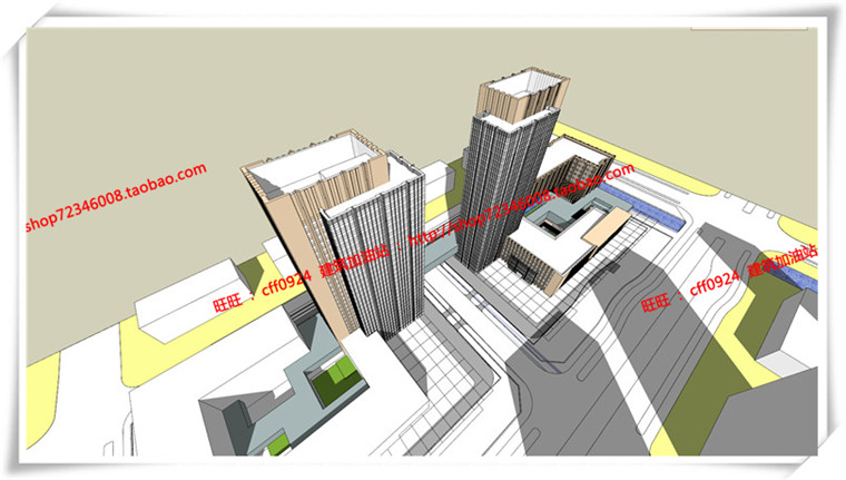 JZ179四星级酒店建筑设计方案SU模型+cad详细方案图纸-4