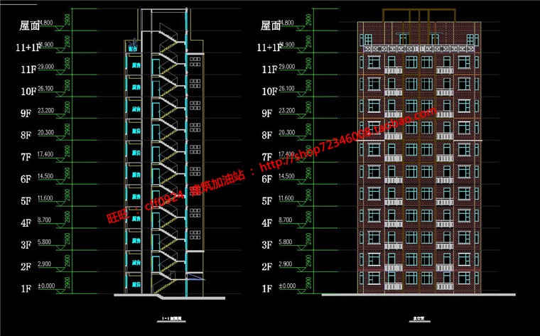 NO01115高层建筑小区规划设计两地块cad总图平立剖效果图su...-14