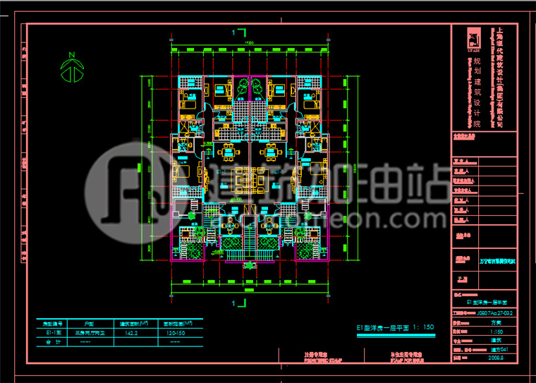 JZ024双拼别墅全套方案 Su模型 双拼别墅cad图纸 施工图-9