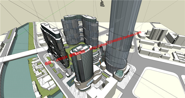 NO00011商业综合体建筑方案设计su模型+cad图纸-1