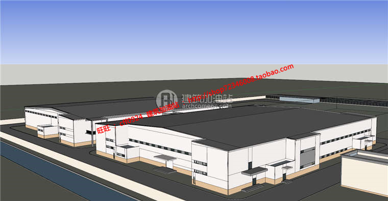 NO00091物流中心厂房设计项目设计cad图纸施工图su模型-3