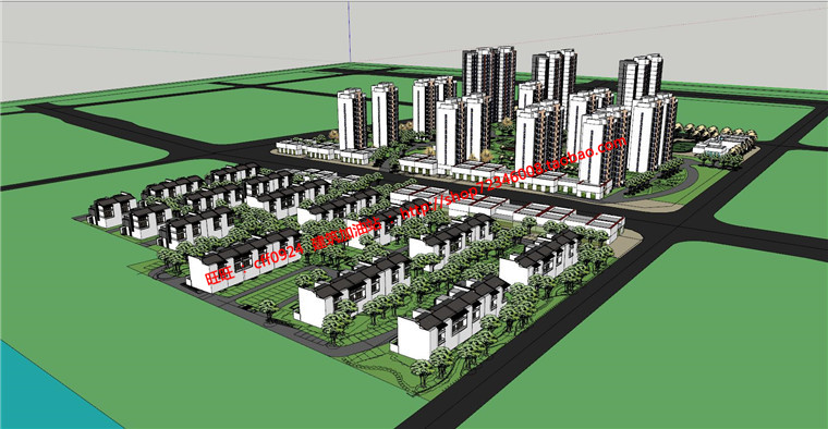 NO01506别墅群居住区高层小区设计su模型cad图纸psd效果图-7