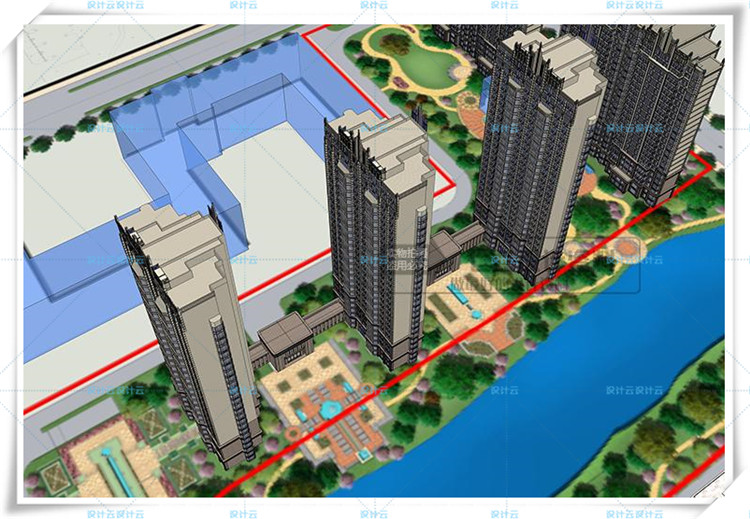 TU00825欧式新古典商业街区综合体cad施工图+su+文本-3