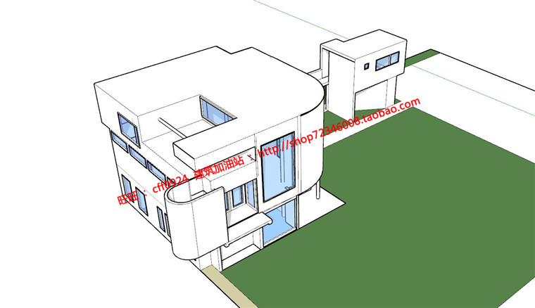 NO01341迈耶的萨兹曼住宅大师作品建筑方案设计su模型cad图纸-5