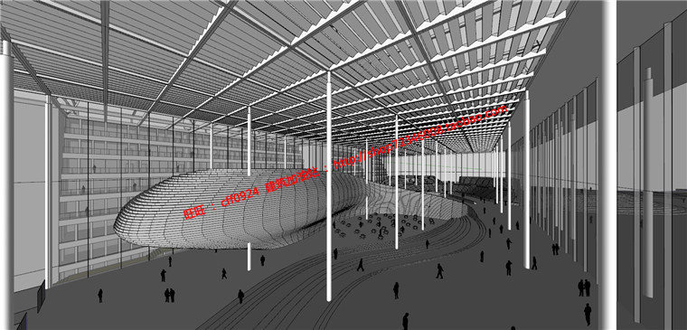 NO00682人才活动中心俱乐部会议中心cad建筑方案效果图SU模型-13