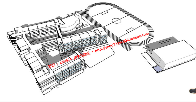 NO0135018班小学学校建筑方案设计cad总图平立面+su模型-3