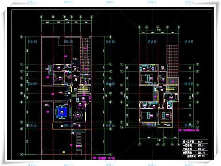 TU00100中式风格类独栋双拼别墅建筑设计CAD+3D模型+高清效果图-28