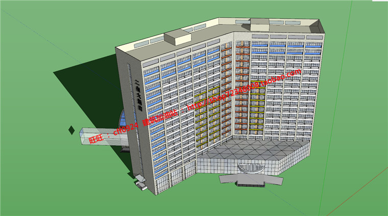 NO00524酒店宾馆建筑方案设计su模型+cad图纸-2