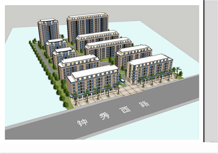 NO01336安置房小区规划多层su模型cad总图住宅户型立面文本-2