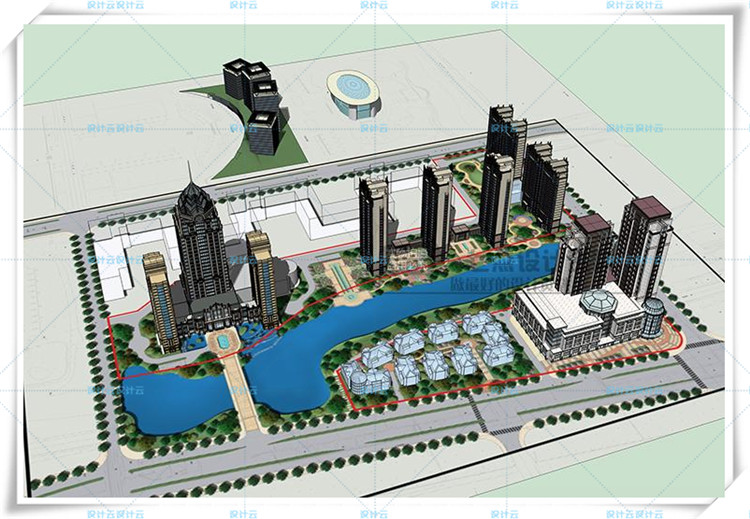 TU00825欧式新古典商业街区综合体cad施工图+su+文本-5