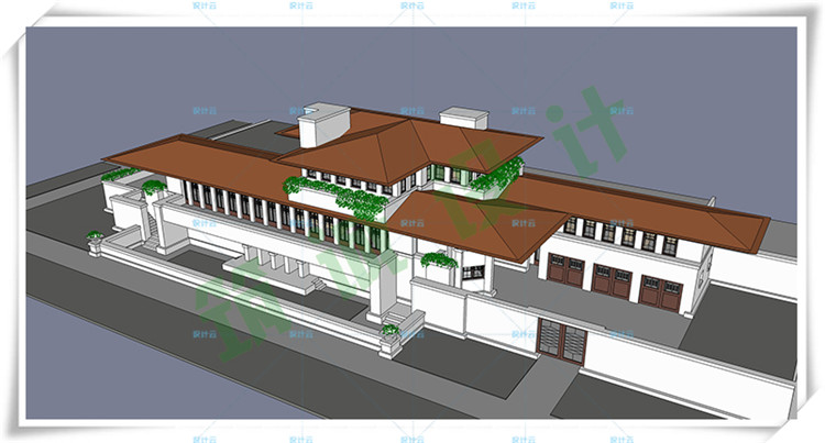 赖特——罗宾别墅（附：效果图/SU模型/CAD文件）-2