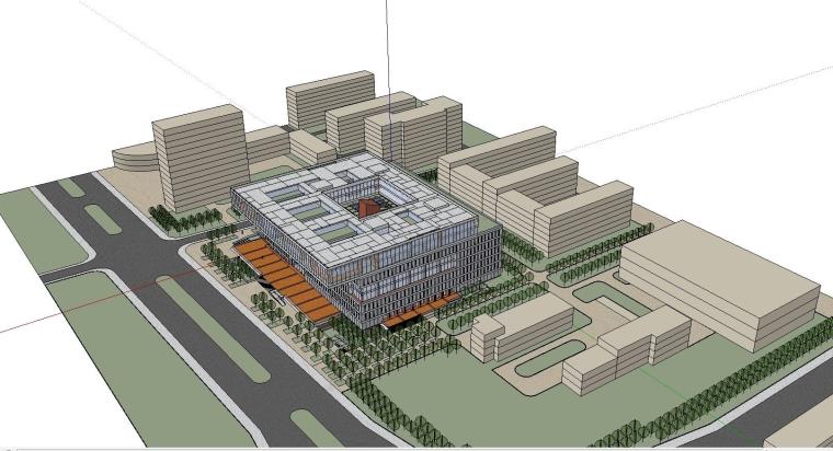 DB03374大学书楼建筑方案设计及平立剖CAD、SU精细模型-9