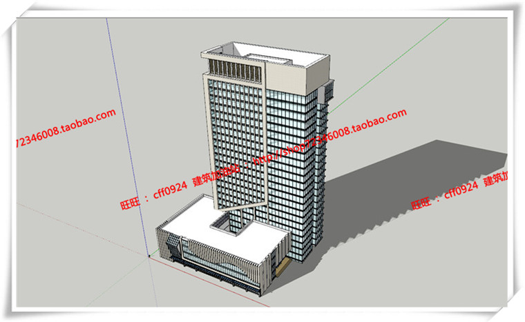 JZ094高层办公楼SU模型+cad图纸+效果图+排版-10