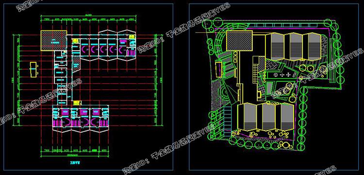 TU03006幼儿园建筑外观设计CAD施工图纸+效果图(8套SU模型)室外-3