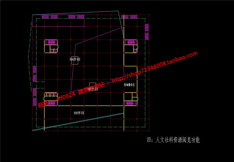 NO01521高校图书预读中心展览文物su模型cad图纸-11