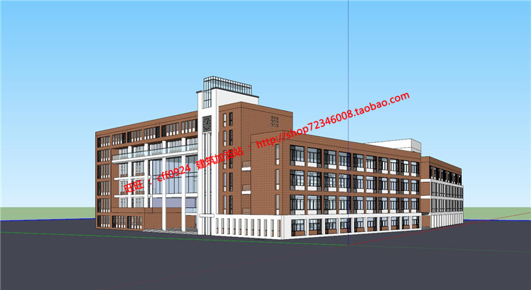 NO0135540班小学建筑方案设计cad总图平立面su模型-4