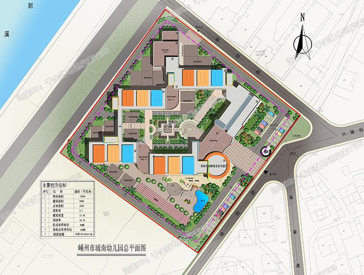 TU03006幼儿园建筑外观设计CAD施工图纸+效果图(8套SU模型)室外-4