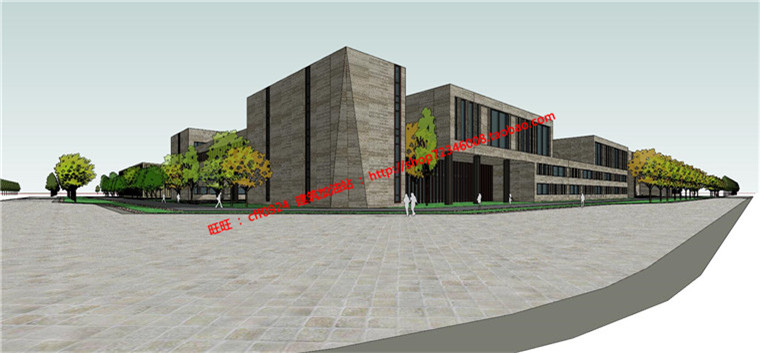 NO01313中石油公建总部基地办公楼厂区SU模型+CAD图纸施工图-8