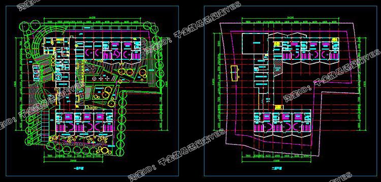 TU03006幼儿园建筑外观设计CAD施工图纸+效果图(8套SU模型)室外-2