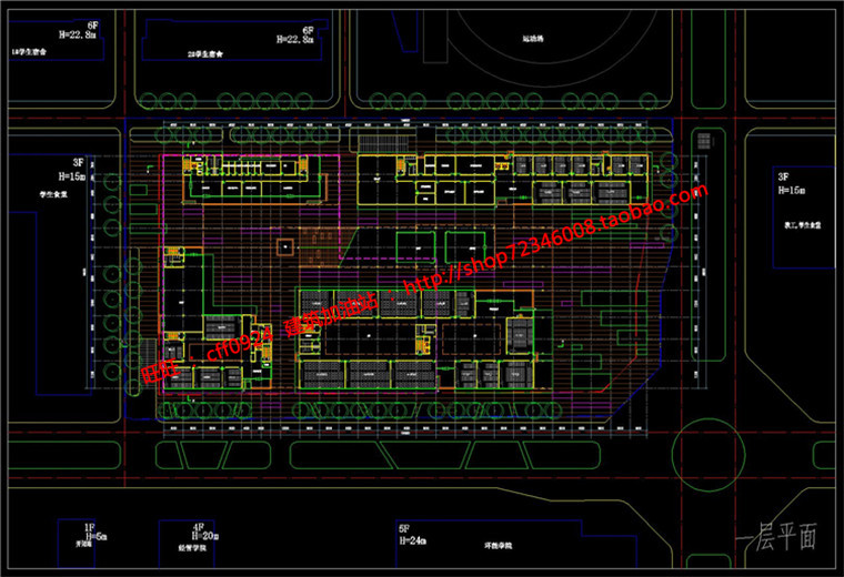 DB00075工程学院教学办公楼SU模型设计文本CAD平面图纸-25