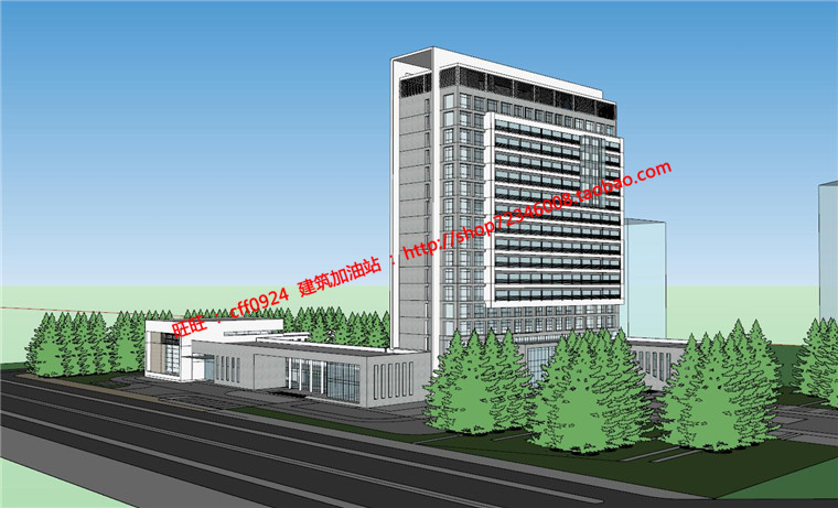 NO01781产业园办公楼建筑方案设计su模型+cad图纸-2