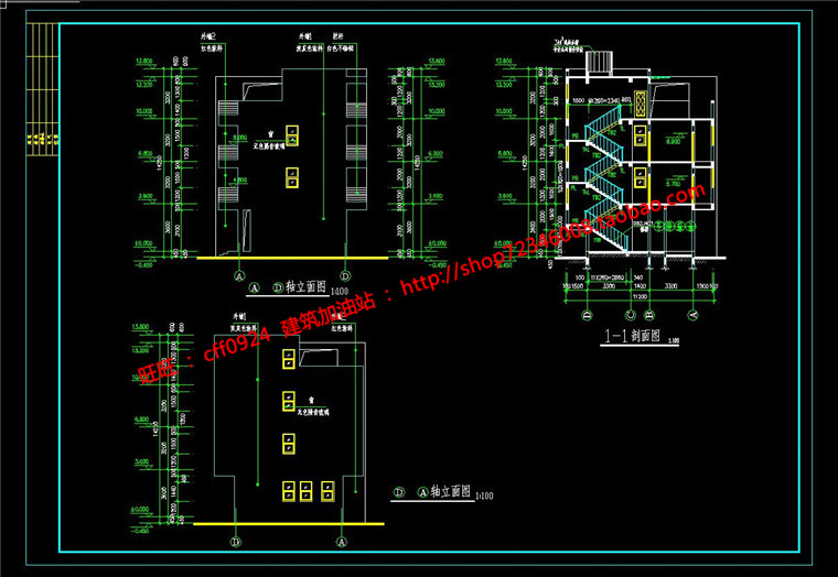 NO01949三层小洋房别墅自建房屋农村建设cad图纸效果图全套-6