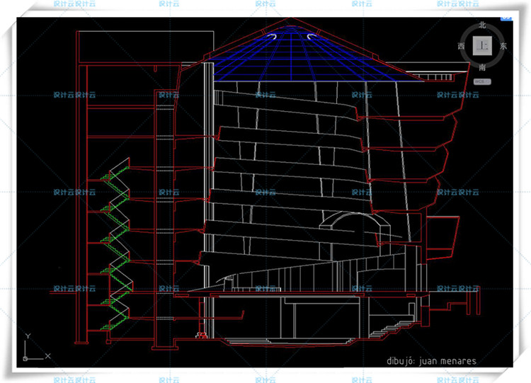 TU00931古根海姆博物馆 SU模型CAD平面剖面+AI 赖特 大师经典...-5