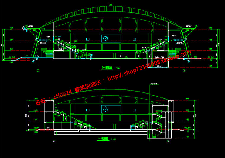 NO00344体育馆建筑方案设计cad施工图图纸效果图-10