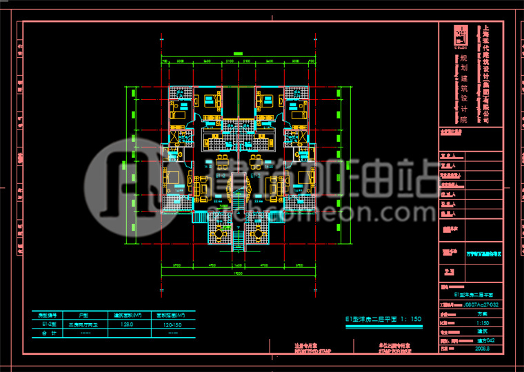 JZ024双拼别墅全套方案 Su模型 双拼别墅cad图纸 施工图-10