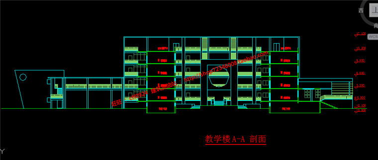 NO01004学校建筑中学小学方案设计cad总图平立剖+效果图-12