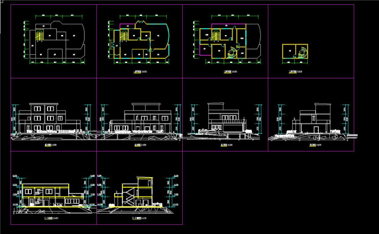 TU03150海滨别墅建筑方案设计cad图纸平立剖su模型psd排版-10