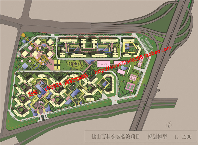 NO01219小区规划项目中标方案设计cad总图户型3dmax模型效果图-5